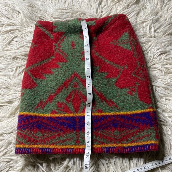 VTG Ralph Lauren Country Womens Wrap Skirt Wool Southwestern Aztec Blanket - Picture 3 of 8